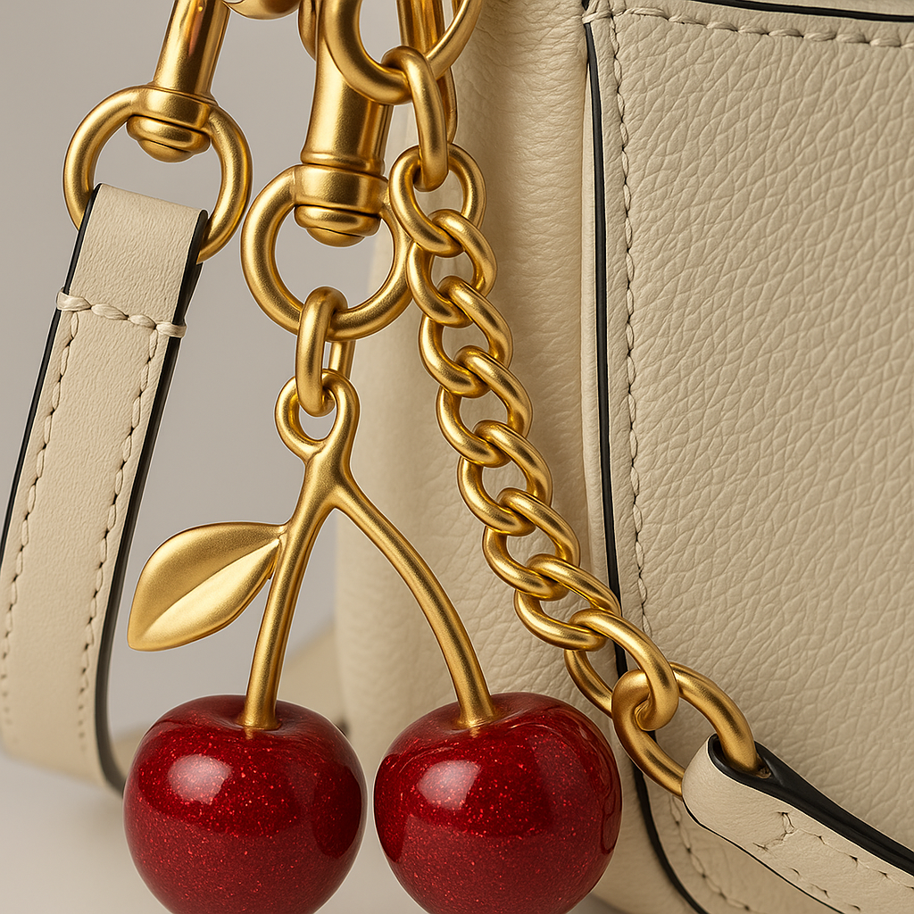 Image of Signature Print Shoulder Bag with Decorative Charm