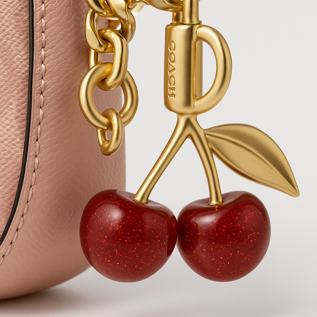 Image of Signature Print Shoulder Bag with Decorative Charm