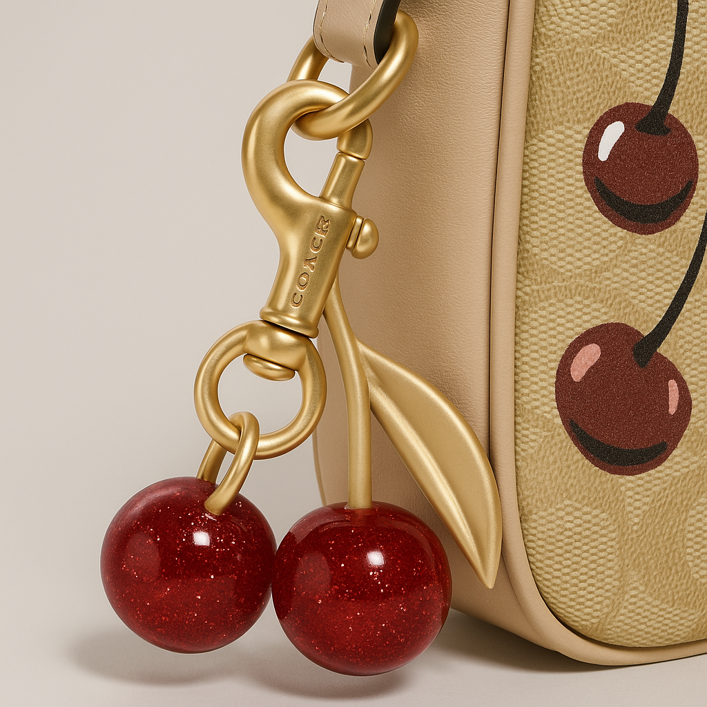 Image of Signature Print Shoulder Bag with Decorative Charm