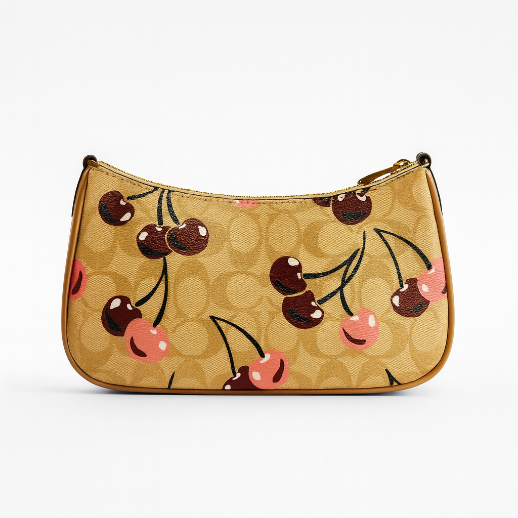 Image of Signature Print Shoulder Bag with Decorative Charm