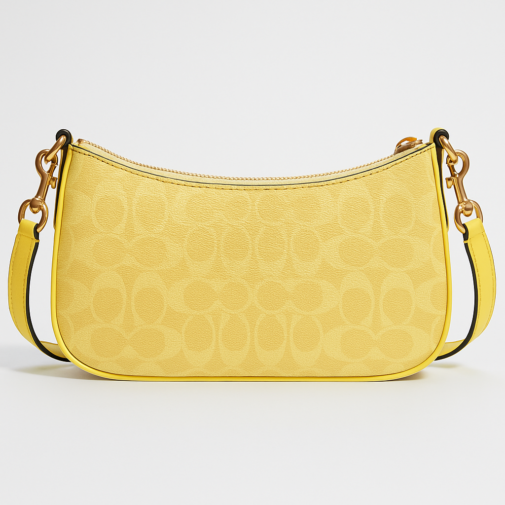 Image of Signature Print Shoulder Bag with Decorative Charm