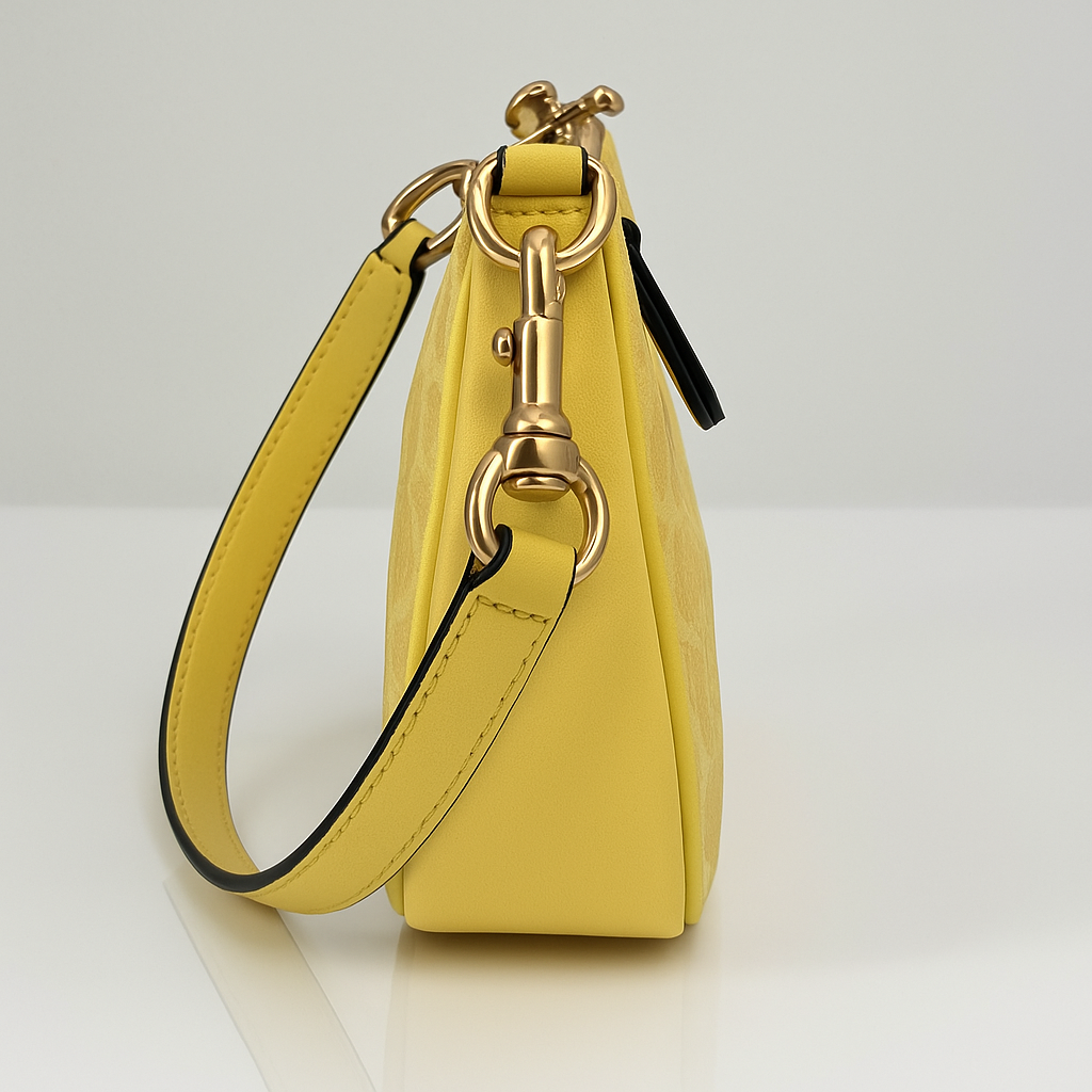 Image of Signature Print Shoulder Bag with Decorative Charm