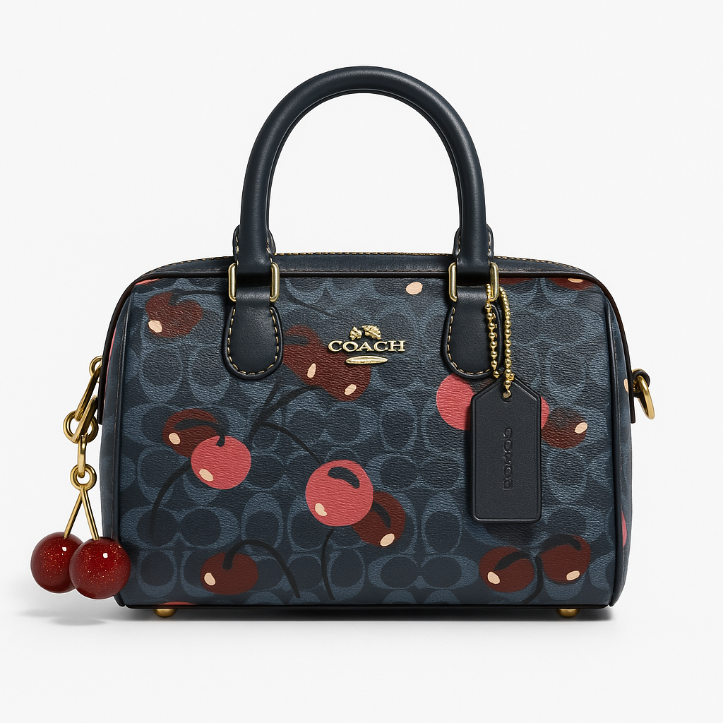 Image of Signature Print Top Handle Mini Satchel Bag