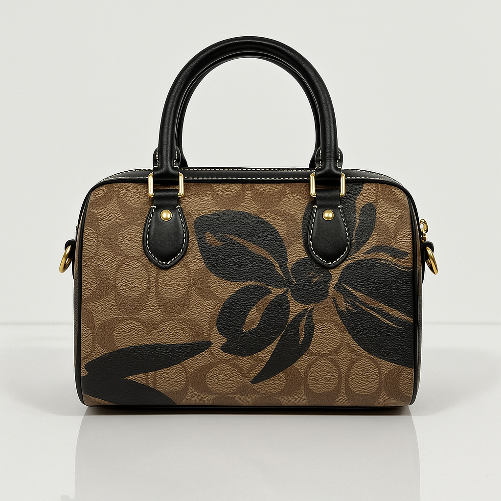 Image of Signature Print Top Handle Mini Satchel Bag