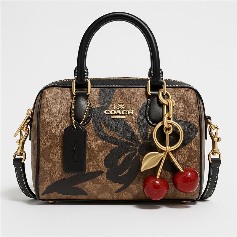 Image of Signature Print Top Handle Mini Satchel Bag