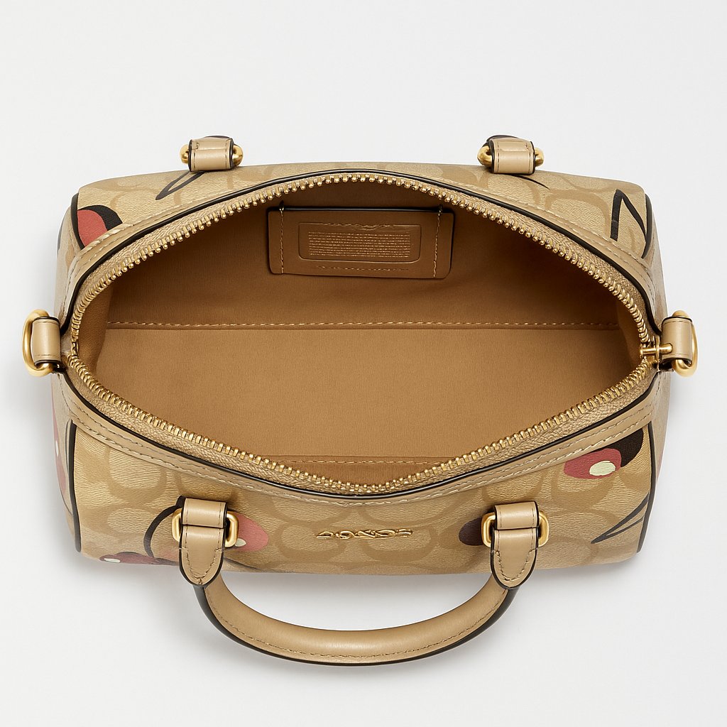 Image of Signature Print Top Handle Mini Satchel Bag