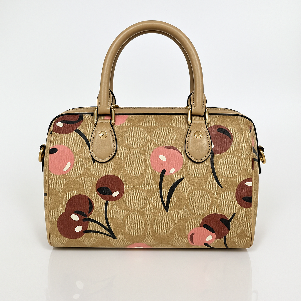 Image of Signature Print Top Handle Mini Satchel Bag