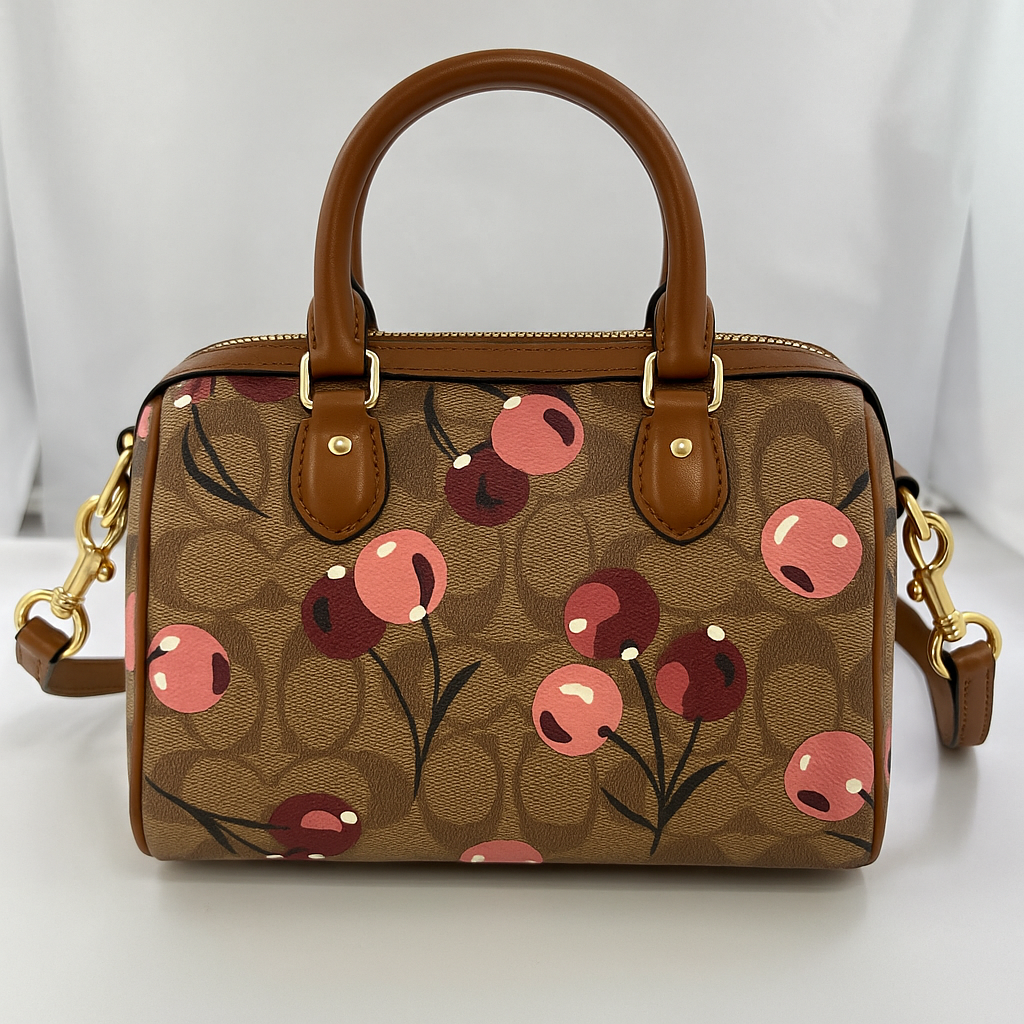 Image of Signature Print Top Handle Mini Satchel Bag
