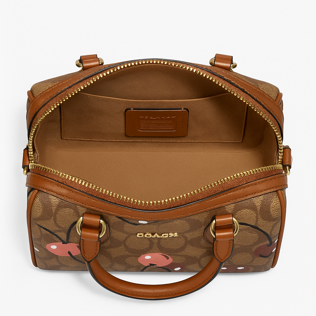 Image of Signature Print Top Handle Mini Satchel Bag
