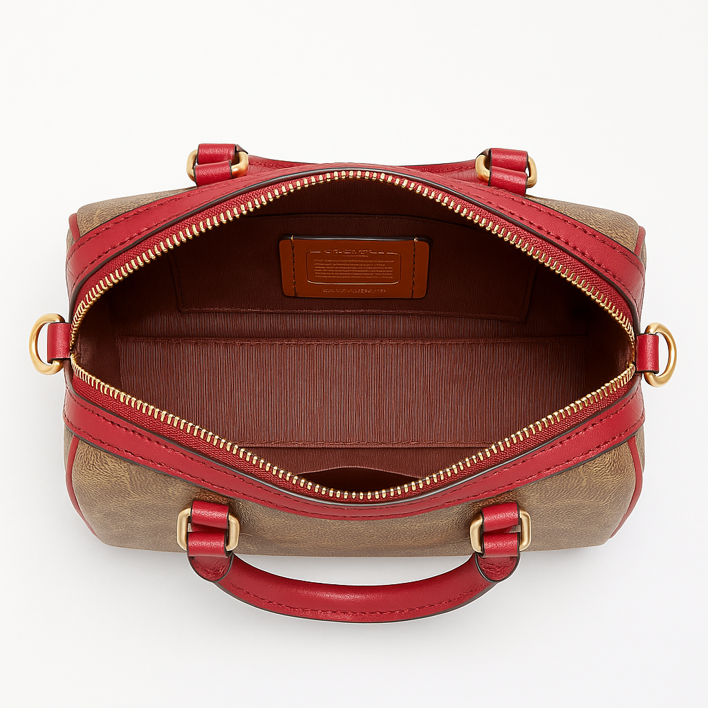 Image of Signature Print Top Handle Mini Satchel Bag