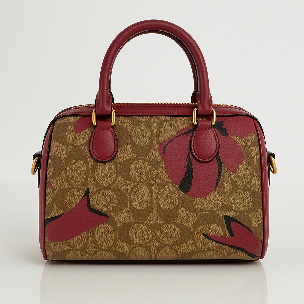 Image of Signature Print Top Handle Mini Satchel Bag