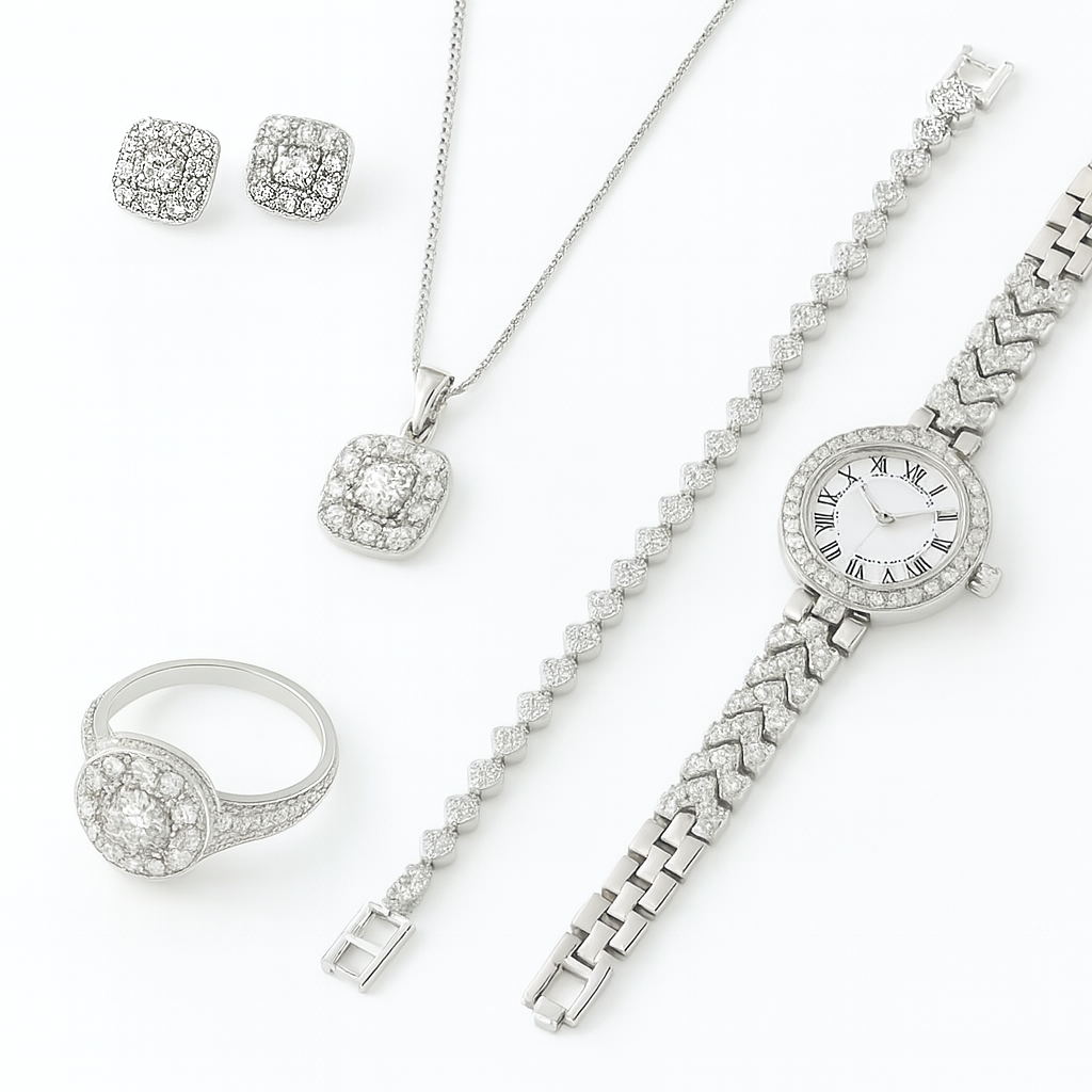 Image of Eternal Radiance Luxury Jewelry & Watch Set