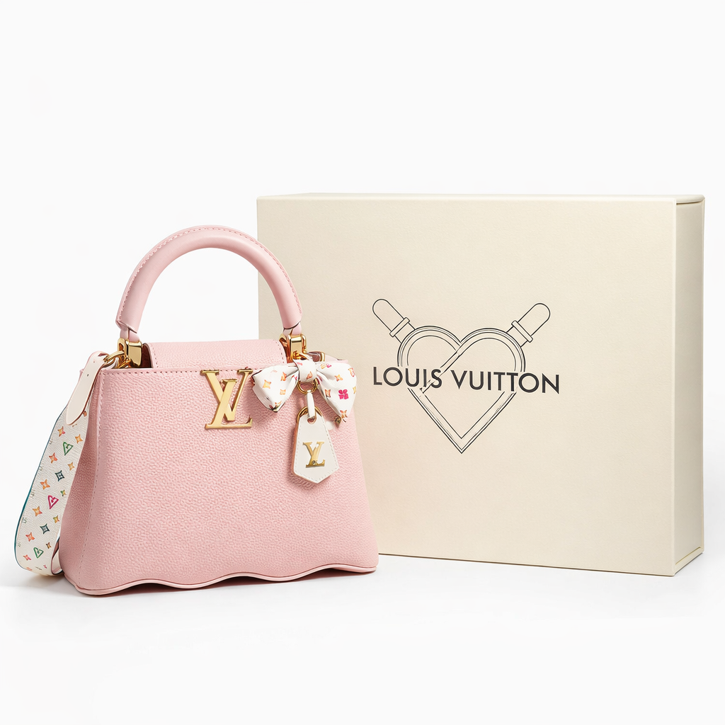 Image of Luxury Blush Pink Structured Mini Top Handle Bag