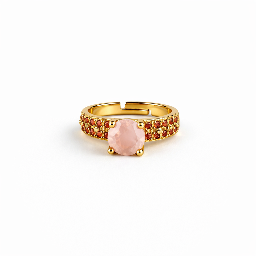 Image of Elegant Gold Solitaire Ring – Multi-Stone Luxury Edition