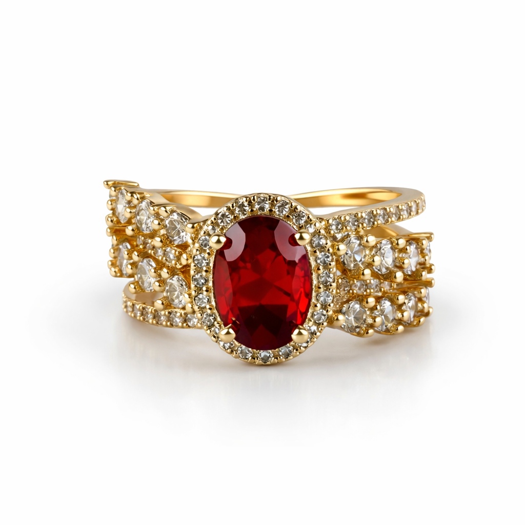 Image of Elegant Dual Pear-Cut Gemstone Ring – Luxury Adjustable Ring for Women