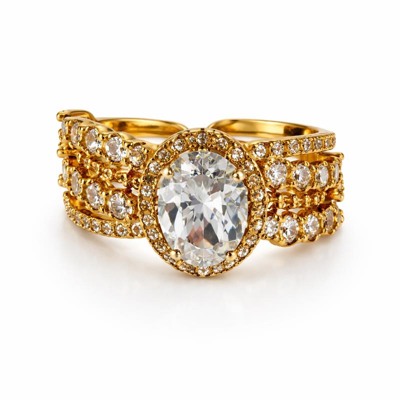 Image of Elegant Dual Pear-Cut Gemstone Ring – Luxury Adjustable Ring for Women