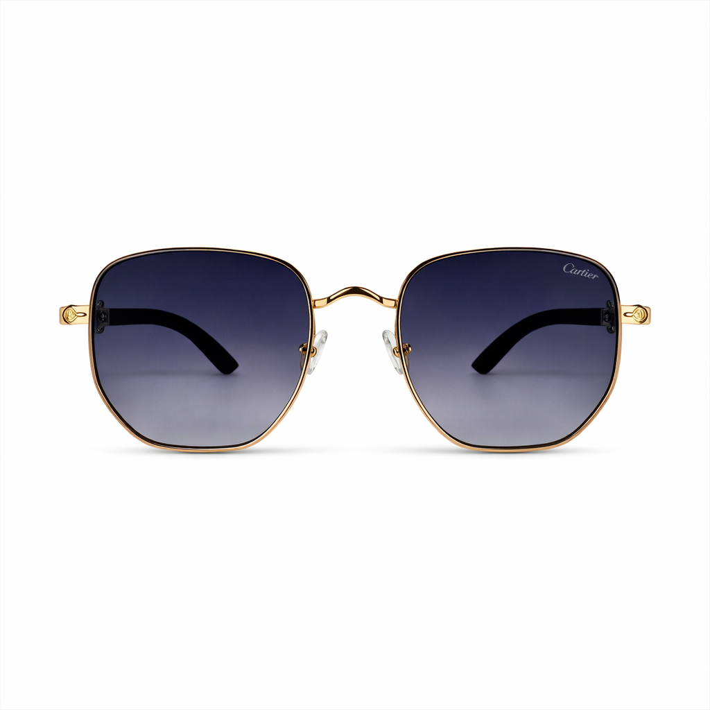 Image of Luxury Inspired Gold Oval Sunglasses for Men – Gradient Lens Metal Frame