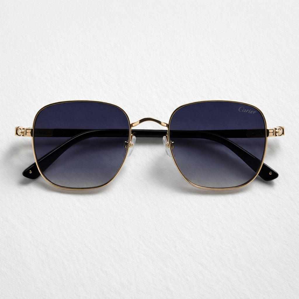 Image of Luxury Inspired Gold Oval Sunglasses for Men – Gradient Lens Metal Frame