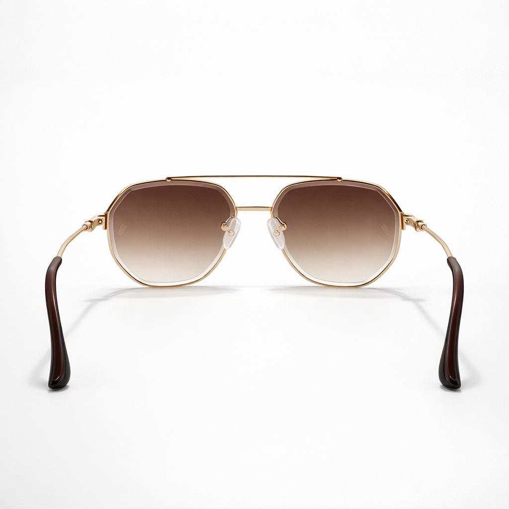 Image of Luxury Inspired Gold Aviator Sunglasses for Men – Brown Gradient Lens