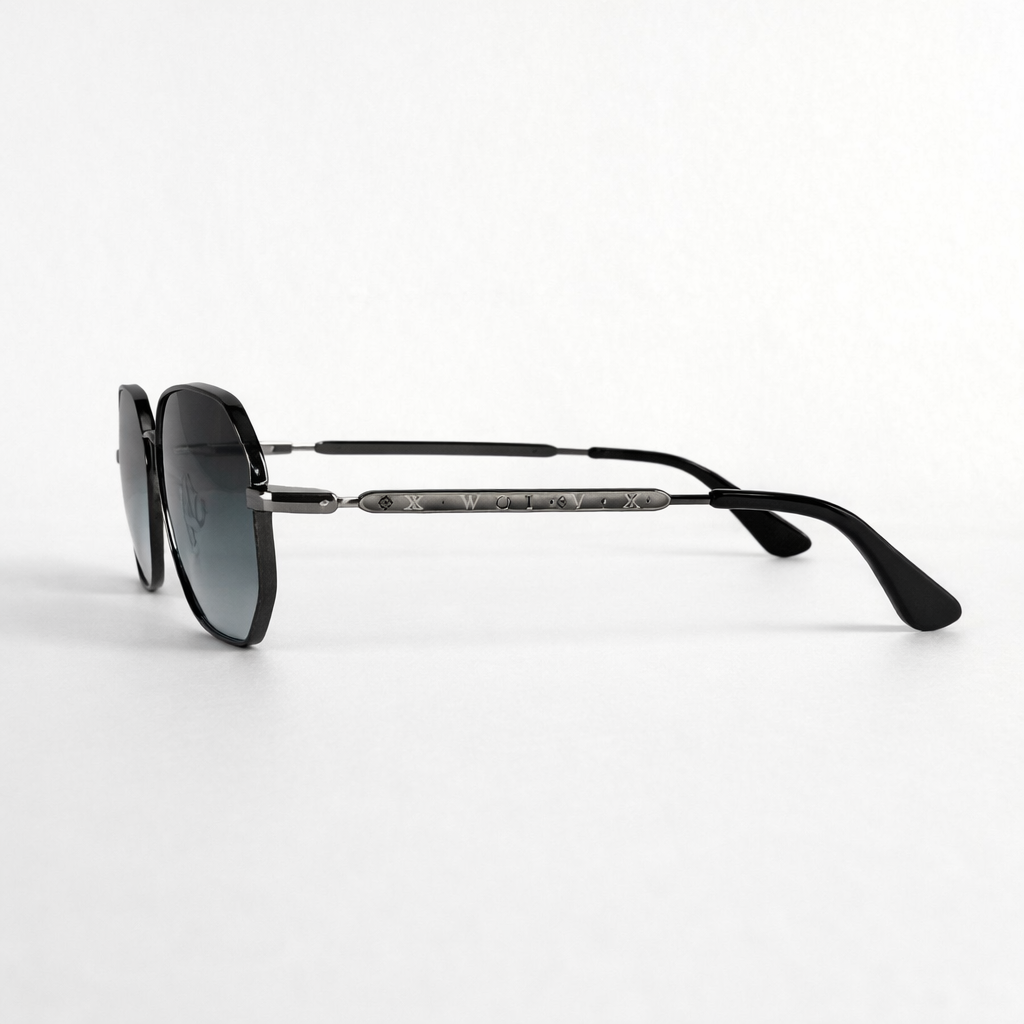 Image of Luxury Inspired Square Sunglasses for Men – Black Frame with Grey Gradient Lenses