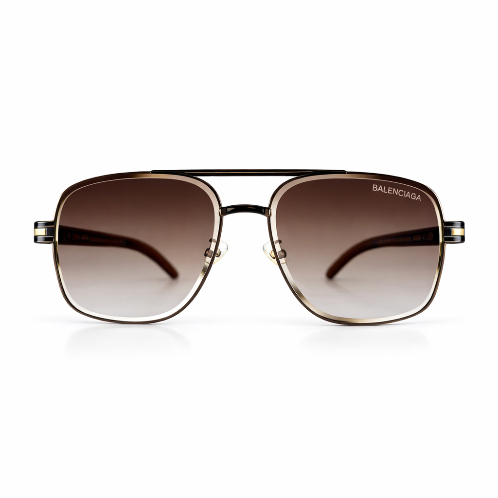 Image of Luxury Inspired Aviator Sunglasses for Men – Gold Frame with Brown Gradient Lenses