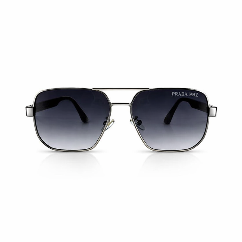 Image of Luxury Inspired Aviator Sunglasses for Men – Black Frame with Dark Grey Gradient Lenses