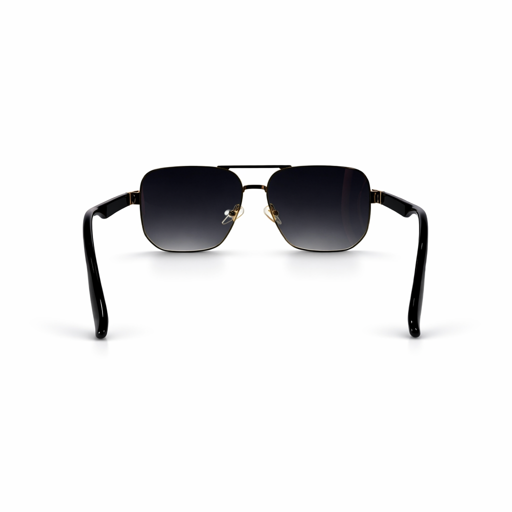 Image of Luxury Inspired Aviator Sunglasses for Men – Black Frame with Dark Grey Gradient Lenses