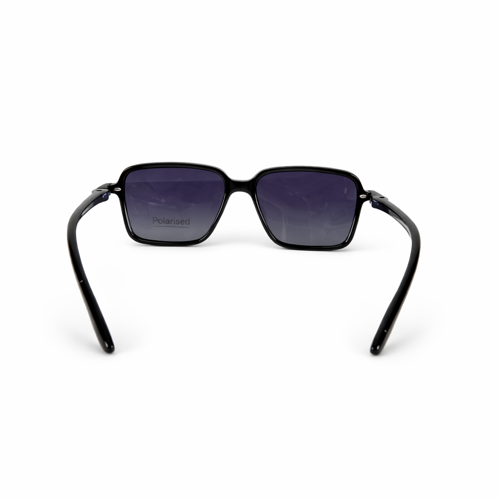 Image of Classic Black Polarized Square Sunglasses – UV400 Protection