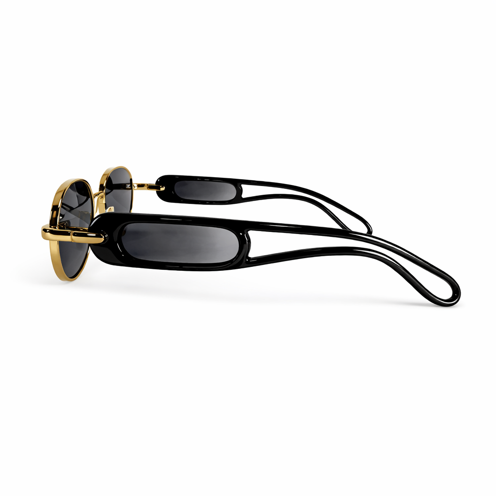 Image of Luxury Oval Gold-Frame Sunglasses with Gradient Lenses – Premium Designer Style