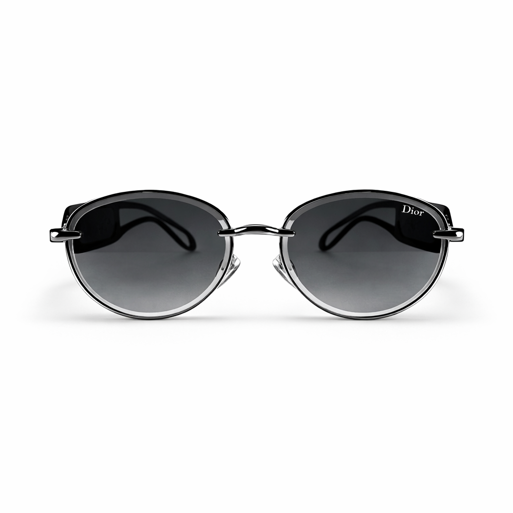 Image of Luxury Black Oval Sunglasses for Men & Women – UV400 Designer-Style Eyewear