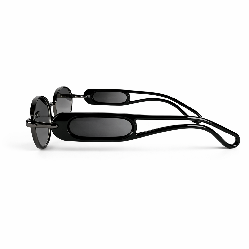 Image of Luxury Black Oval Sunglasses for Men & Women – UV400 Designer-Style Eyewear