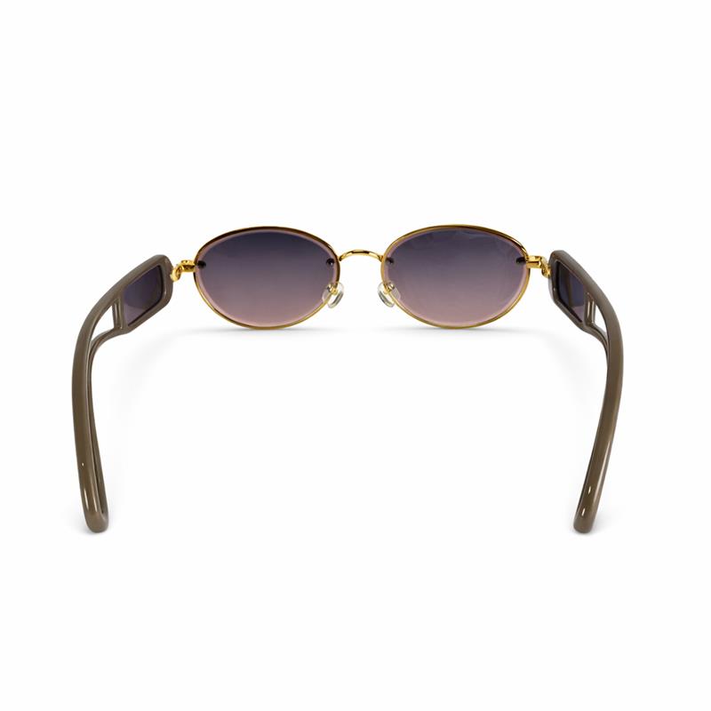 Image of Luxury Oval Metal Sunglasses for Men & Women – Gold Frame with Gradient Lenses
