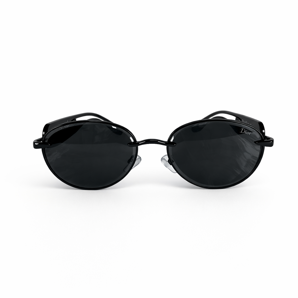 Image of Black Oval Sunglasses – Minimal Luxury Statement Eyewear