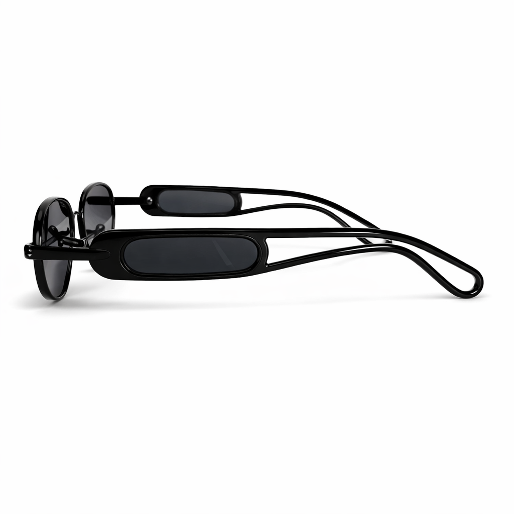 Image of Black Oval Sunglasses – Minimal Luxury Statement Eyewear