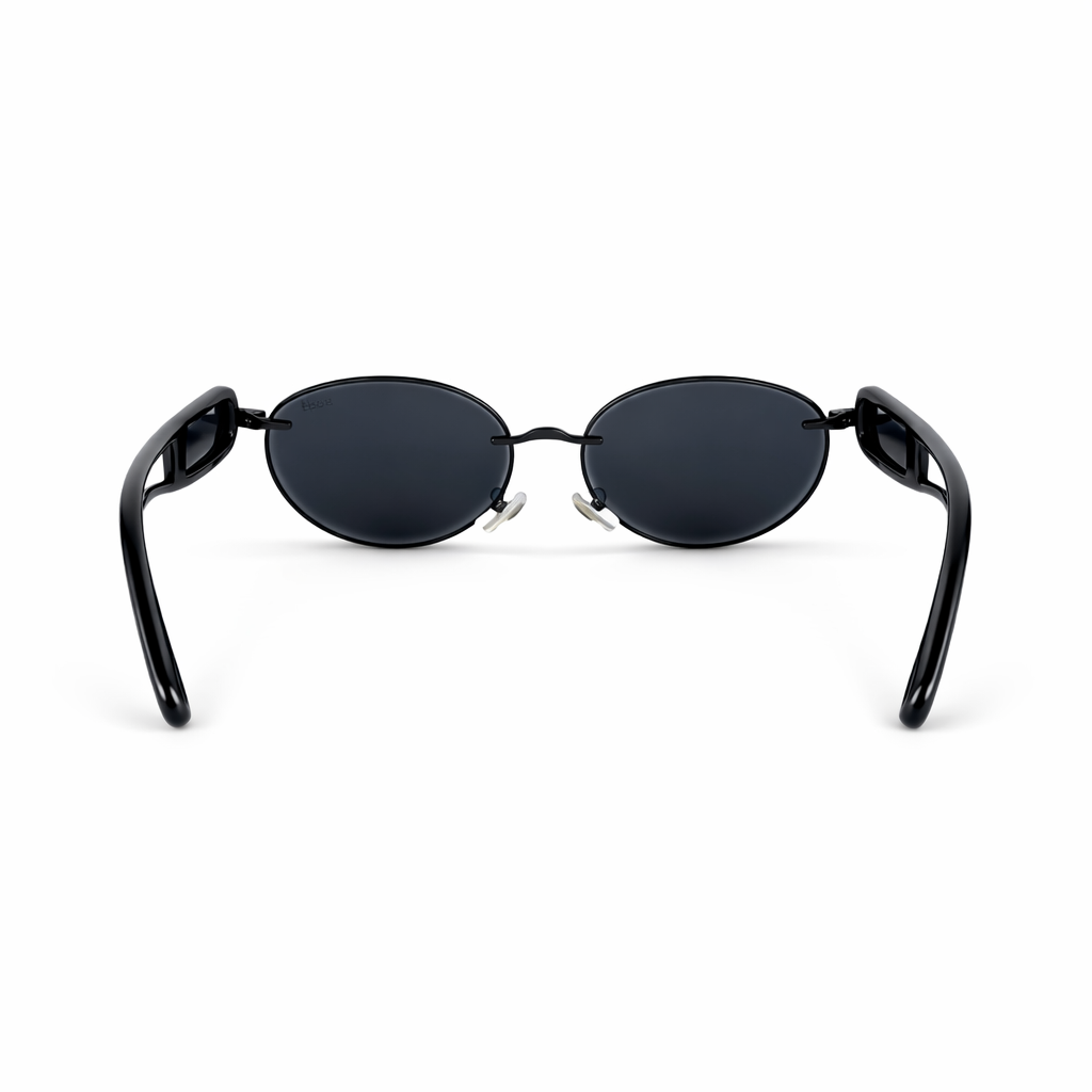 Image of Black Oval Sunglasses – Minimal Luxury Statement Eyewear