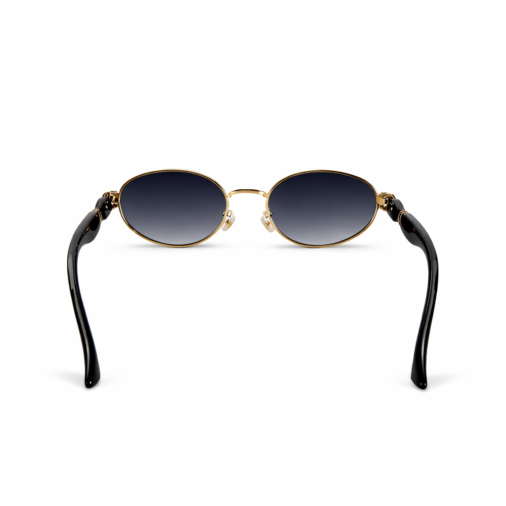 Image of Luxury Oval Gold-Frame Sunglasses with Gradient Lenses – Premium Designer Style