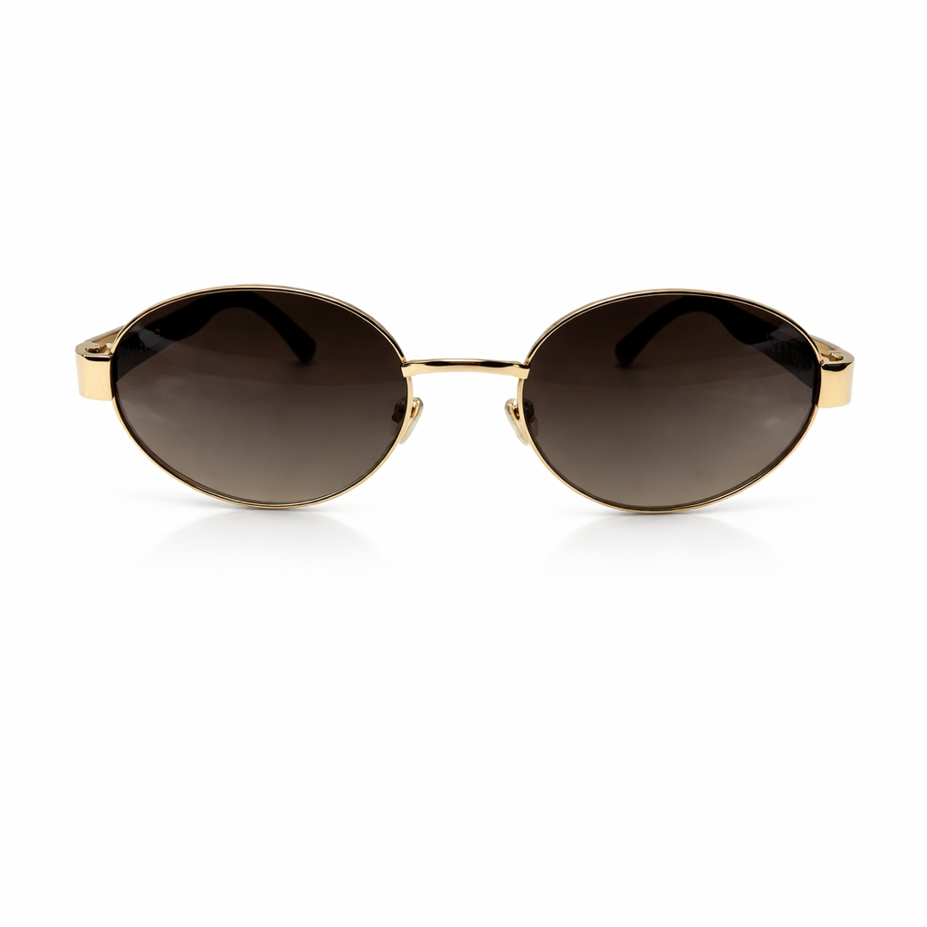 Image of Luxury Oval Gold Sunglasses with Gradient Lenses – Premium Designer-Style Eyewear