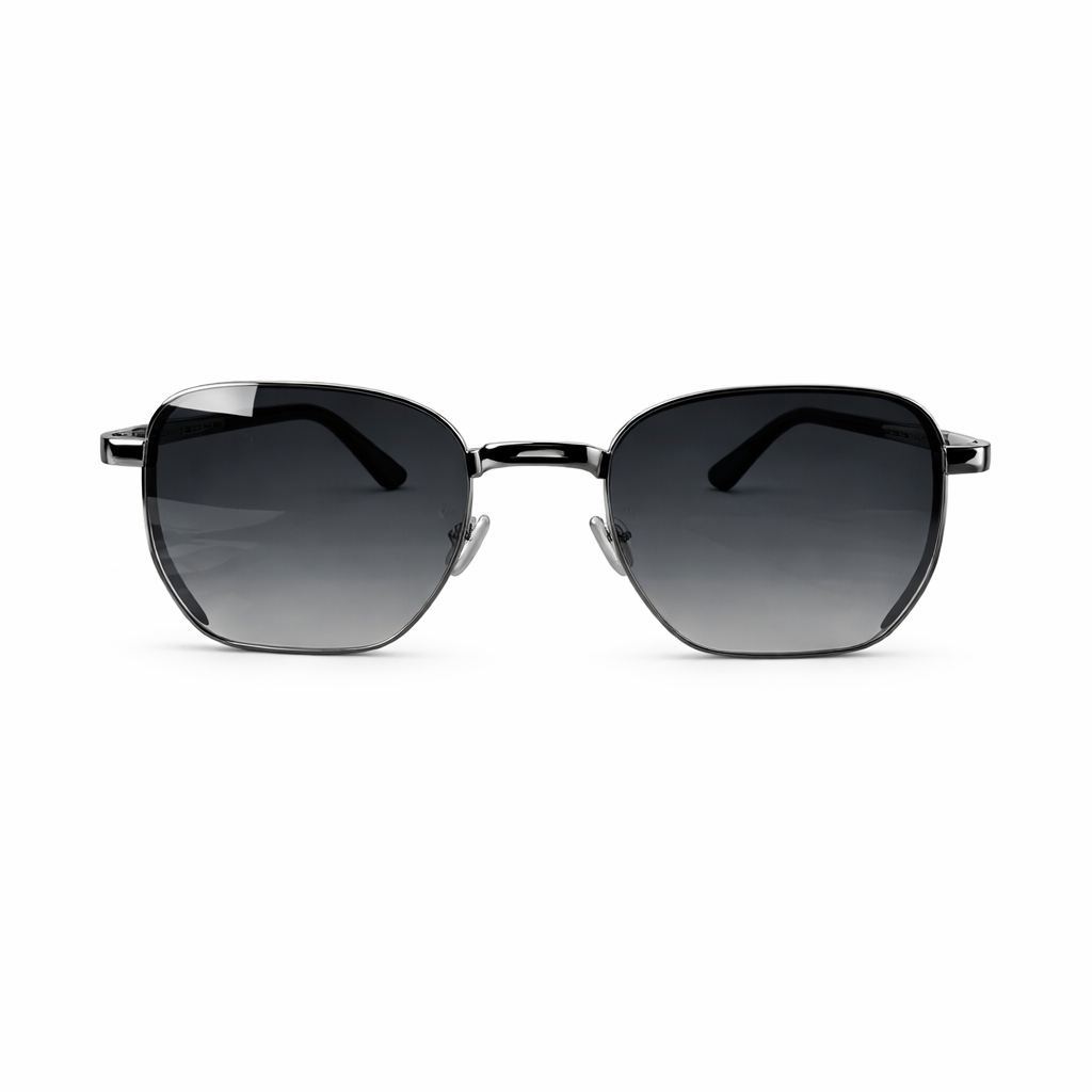 Image of Luxury Square Sunglasses for Men & Women – Black Frame with Gradient Grey Lenses