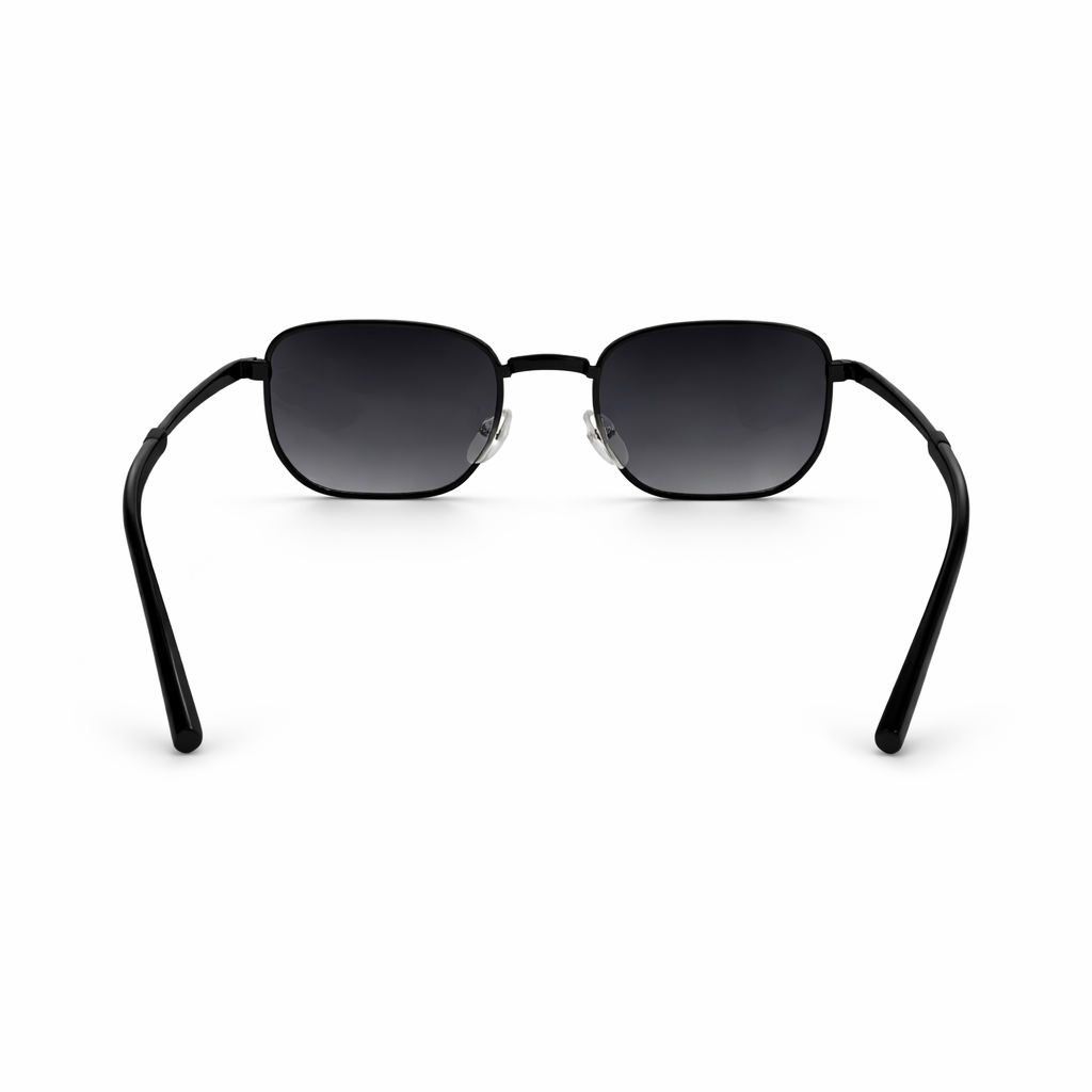 Image of Black Square Sunglasses with Dark Gradient Lenses – Luxury Metal Frame