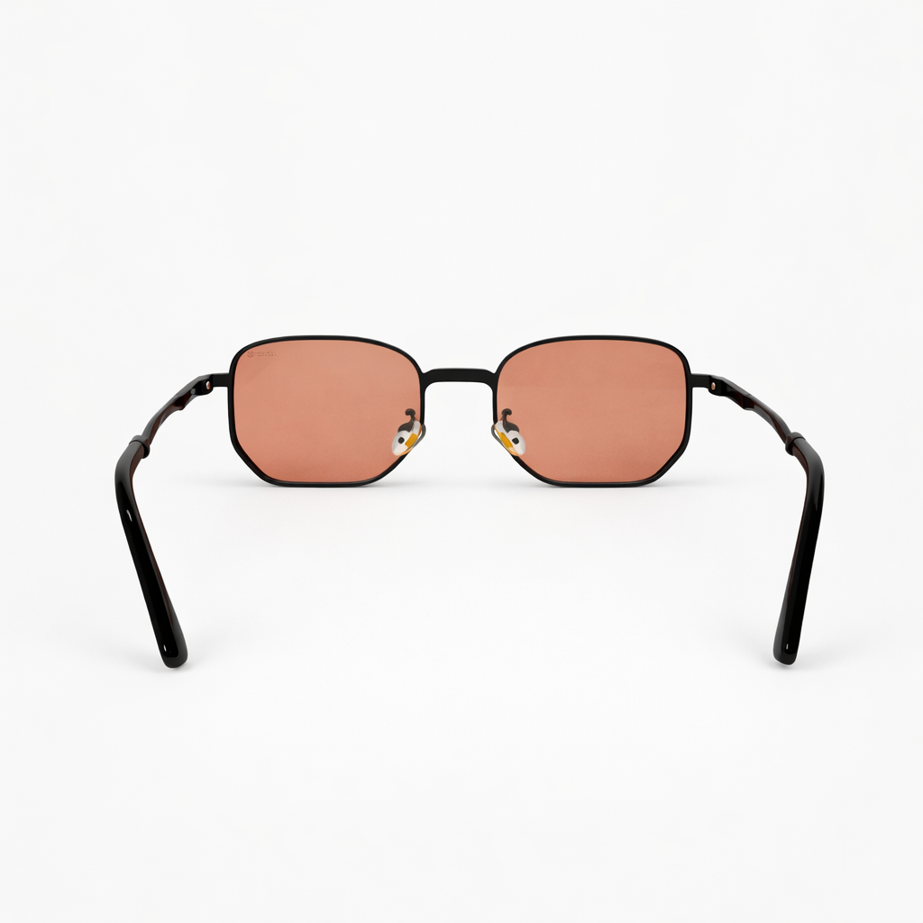 Image of Premium Square Sunglasses with Rose Gradient Lenses – Luxury Metal Frame