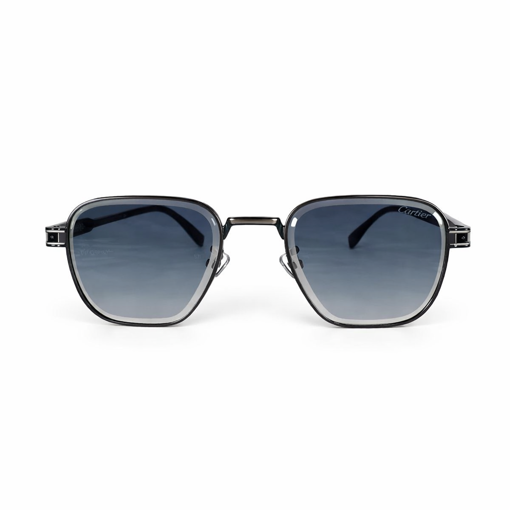 Image of Luxury Black Square Sunglasses with Gradient Lenses – Premium Metal Frame