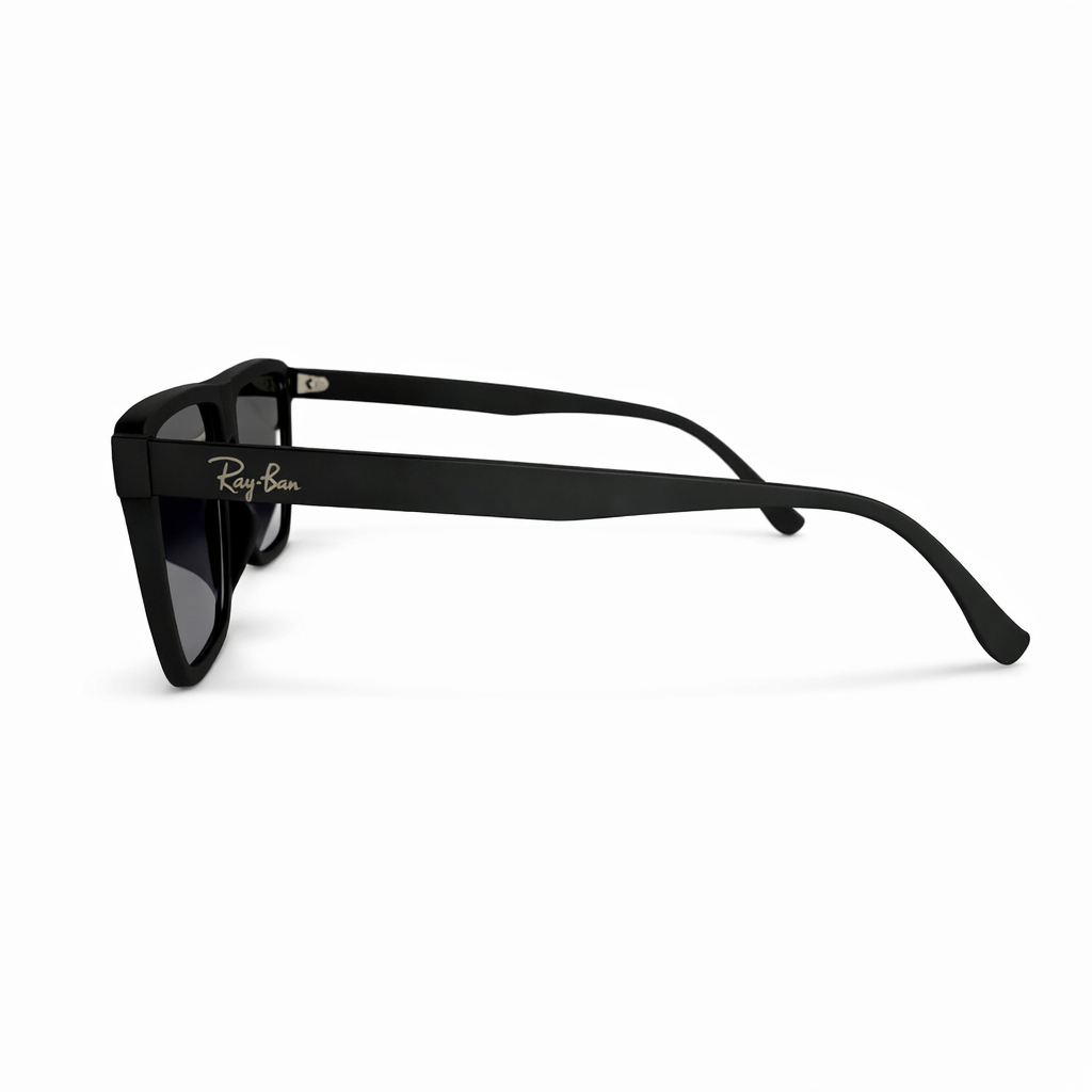 Image of Matte Black Square Sunglasses with Gradient Lenses – Unisex UV400 Shades