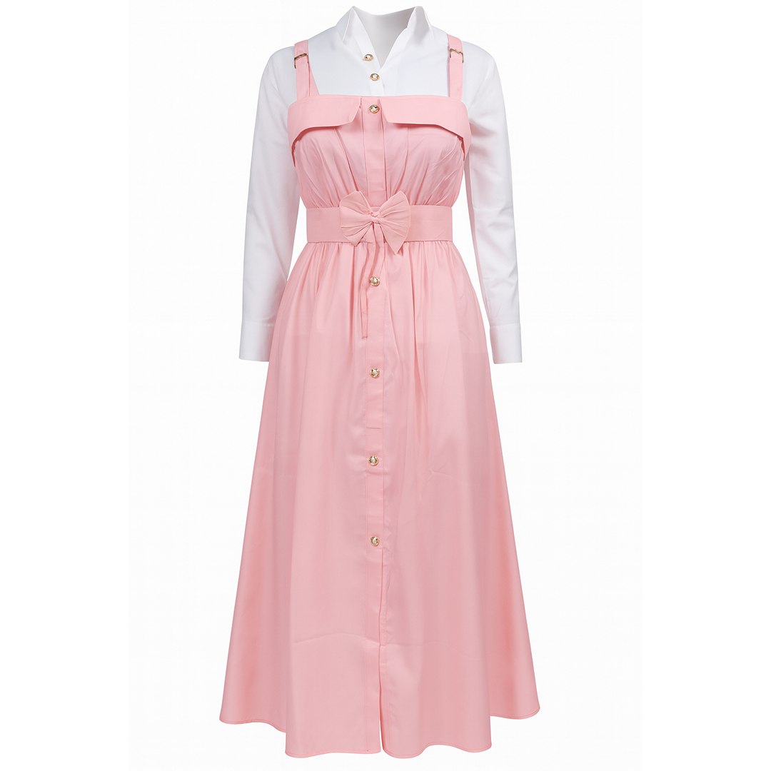 Image of Layered Chic Belted Midi Dress