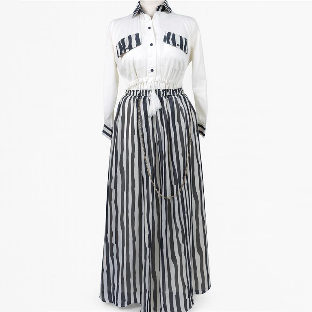 Image of Maxi Dress with Button-Down Bodice and Elastic Waist