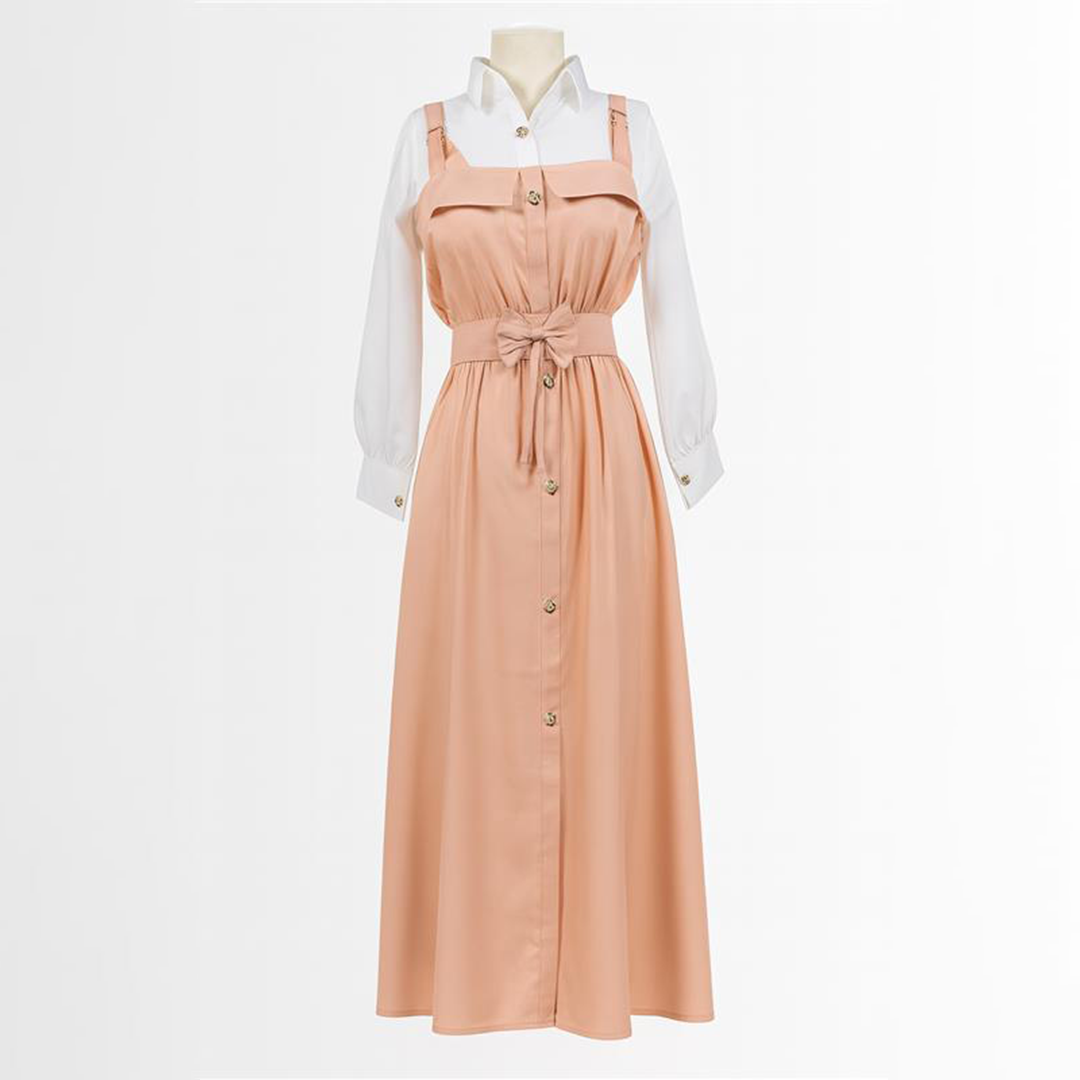 Image of Layered Chic Belted Midi Dress