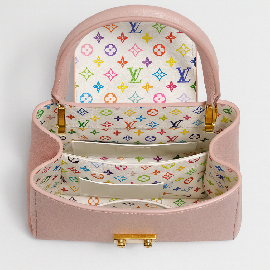Image of Luxury pink Structured Mini Top Handle Bag