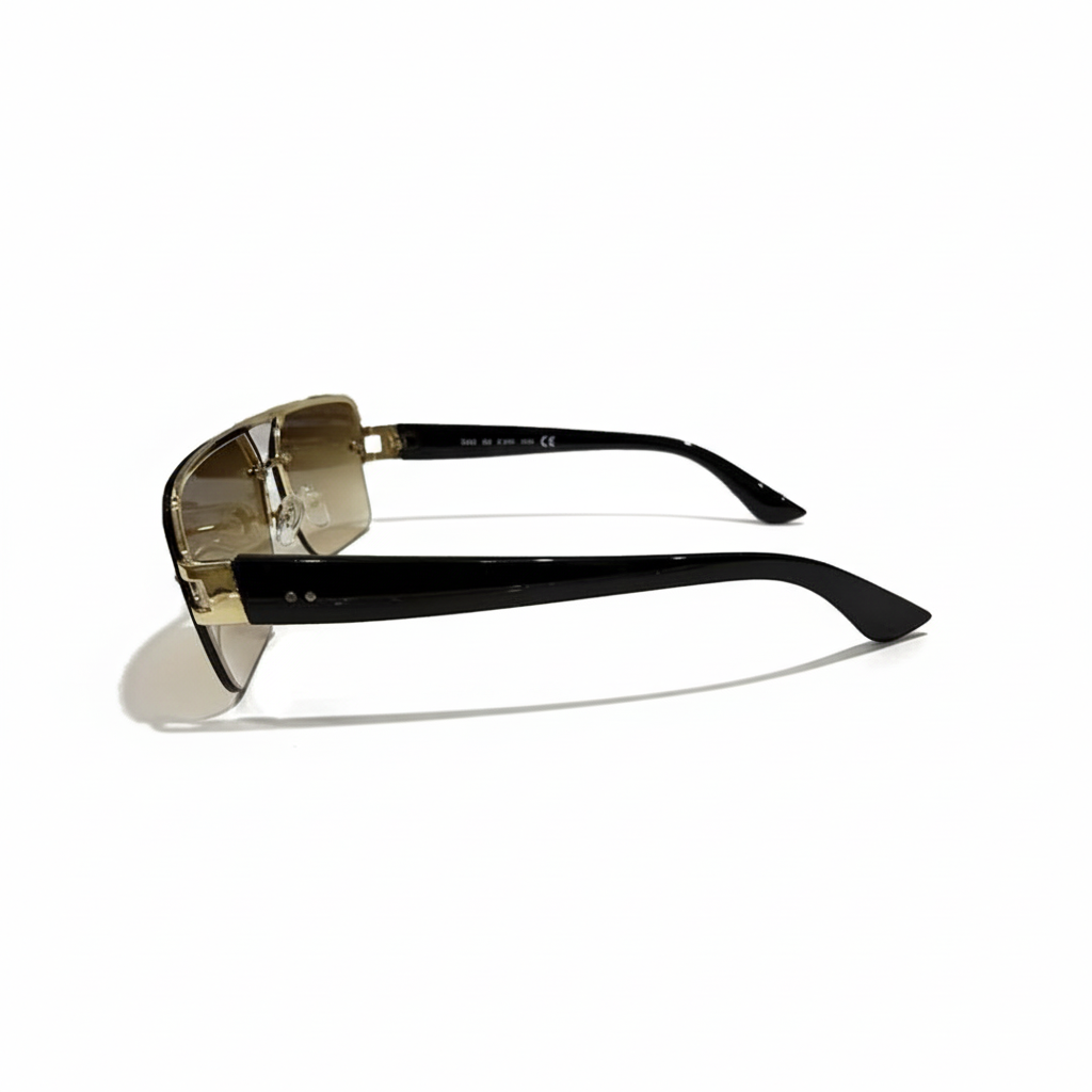 Image of Luxury Gold Frame Gradient Aviator Sunglasses – Black Temples