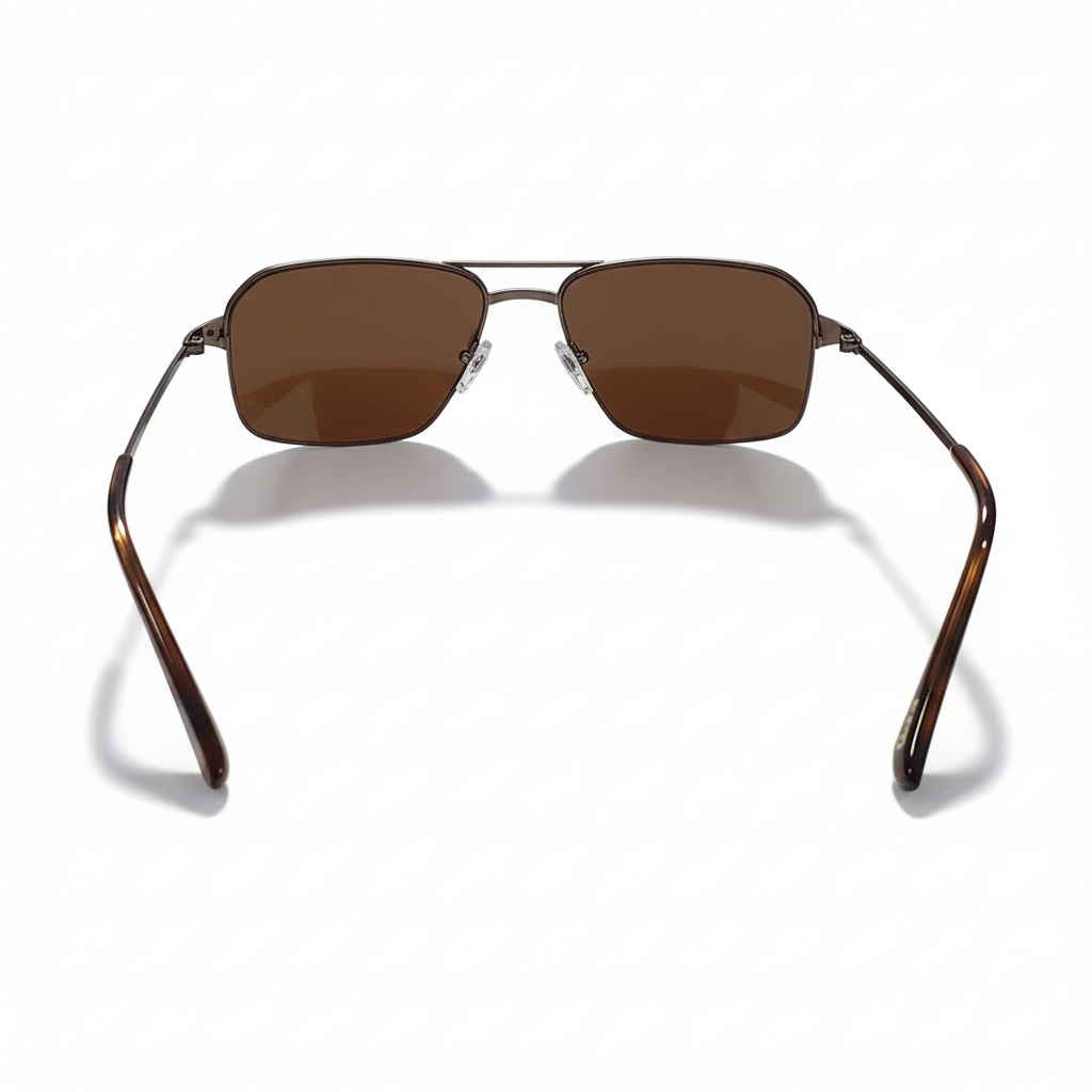 Image of Luxury Inspired Aviator Sunglasses for Men – Brown Metal Frame with Brown Gradient Lenses