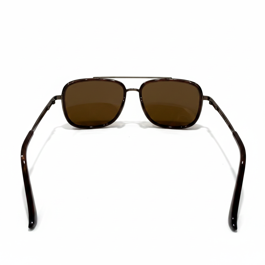 Image of Brown Polarized Square Sunglasses for Men