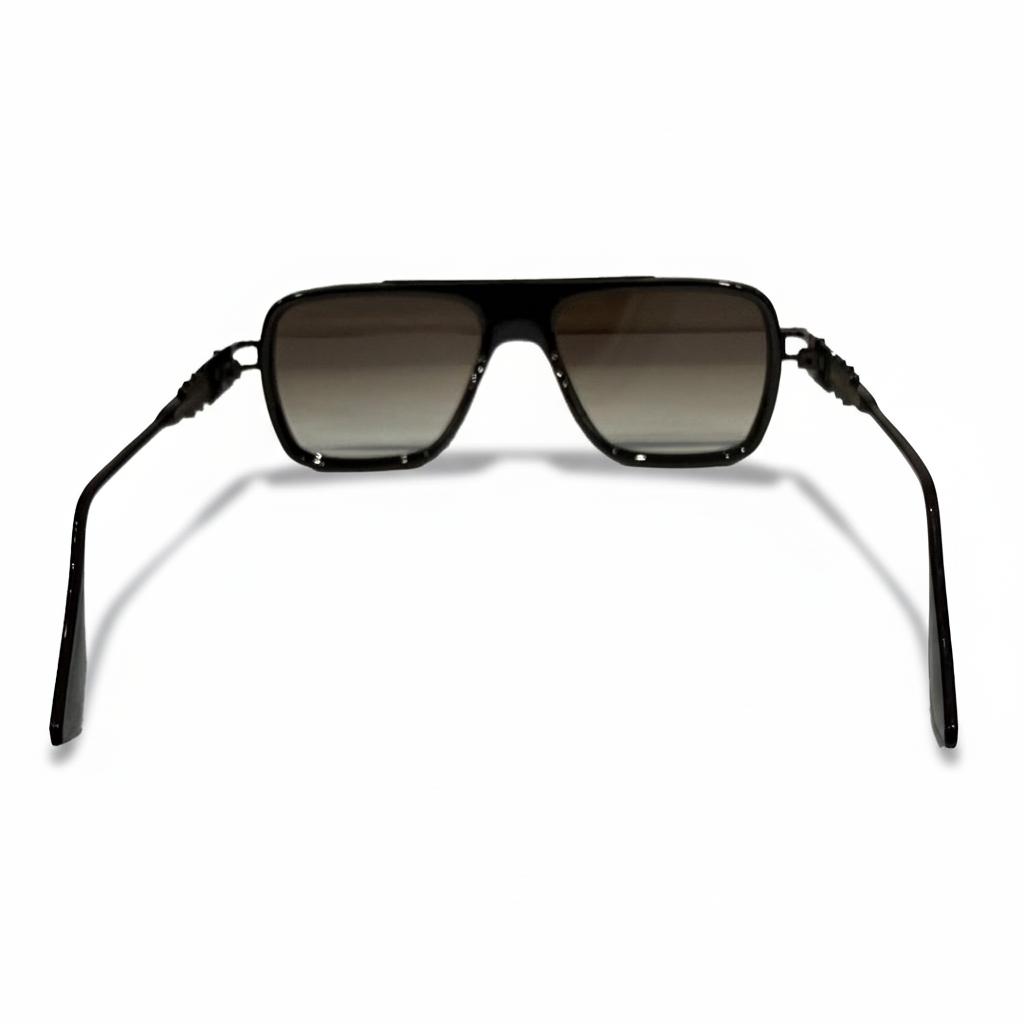 Image of Luxury Inspired Oversized Square Sunglasses for Men – Gloss Black Frame with Smoke Gradient Lenses